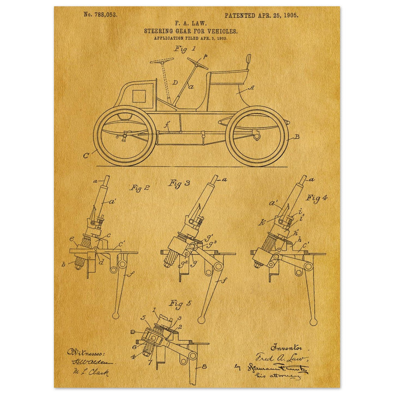 Steering Gear for vehicles patent illustration.