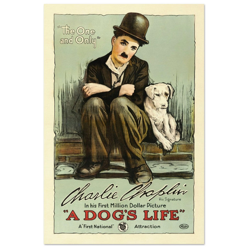A Dog's life Charlie Chaplin movie poster.