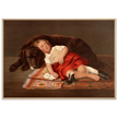 Young girl sleeping with her dog vintage poster reproduction 1871
