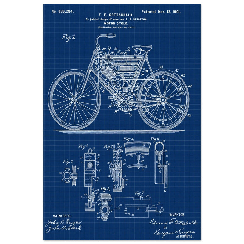 Motorcycle old patent 686284 by Gottschalk