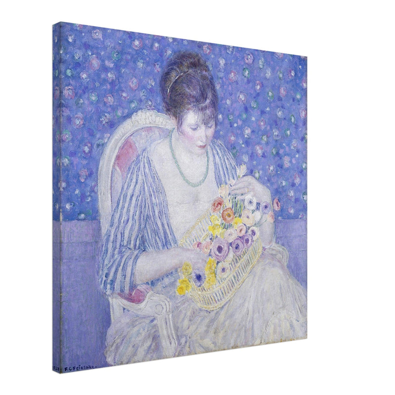 The Basket of Flowers antique painting by Frederick Carl Frieseke reproduction