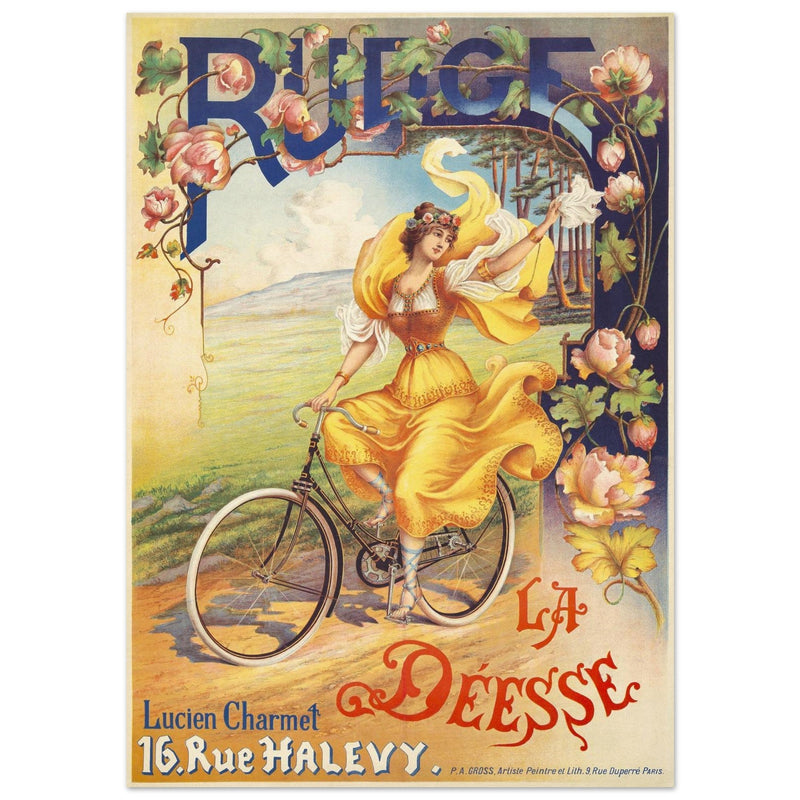 Rudge cycles vintage french advertising print  1900 by Peter Alfred Gross.