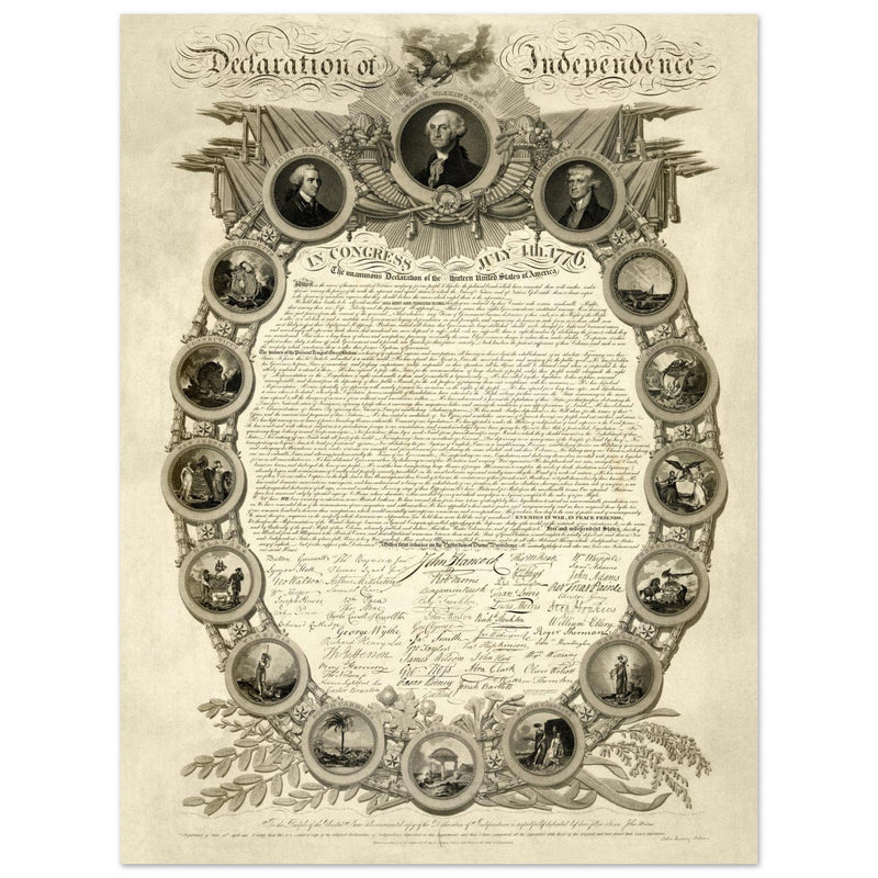 Declaration of Independence of America manuscript. 1819 by John Binns.
