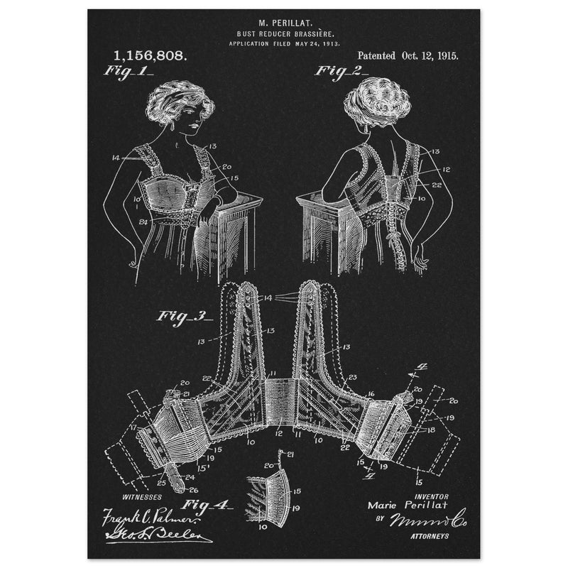 Bust reducer brassiere vintage patent by M Perillat