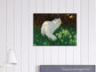 White Cat and Butterflies old painting by Arthur Heyer .