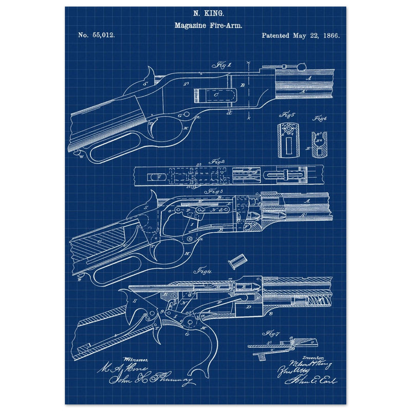 Magazine Fire arm patent 55012 by N kinf.