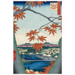 Maple Trees at Mama, Tekona Shrine and Tsugi Bridge by Utagawa Hiroshige