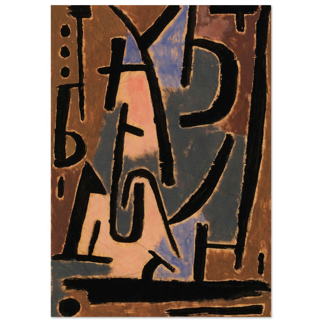 Paul Klee Bedrohliche Zeichen ( Threatening signs ). Abstract painting.  artwork. Wallart