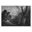 John Martin mezzotint engraving . Satan Contemplating Adam and Eve in Paradise. Paradise Lost by Milton.
