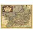 Ancient map of Prussia by Abraham Ortelius. Historic vintage map of 1570.