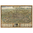 Ancient map of Rome with engravings by Georg Braun and Frans Hogenberg.