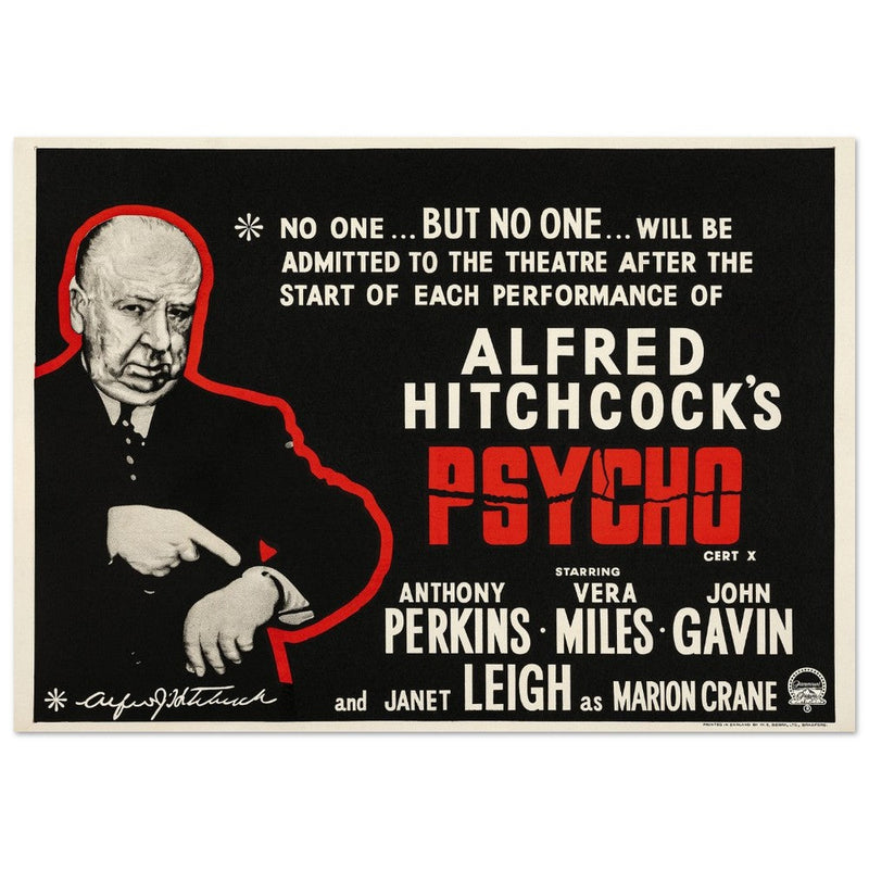 Psycho by Alfred Hitchcok's movie poster.