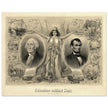 Abraham Lincoln and George Washington. Columbia's noblest sons engraving