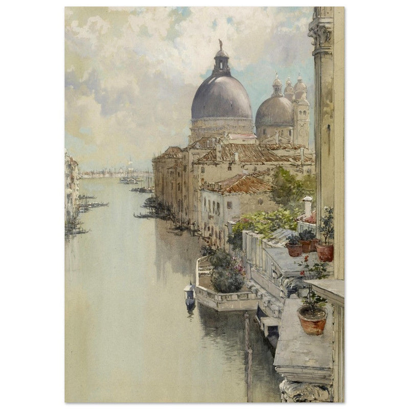 Venice Italy "Over a Balcony," View of the Grand Canal by Francis Hopkinson 1897.