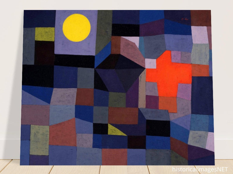 Paul Klee Fire at Full Moon abstract painting.   .