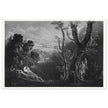 John Martin mezzotint engraving . Satan Contemplating Adam and Eve in Paradise. Paradise Lost by Milton.