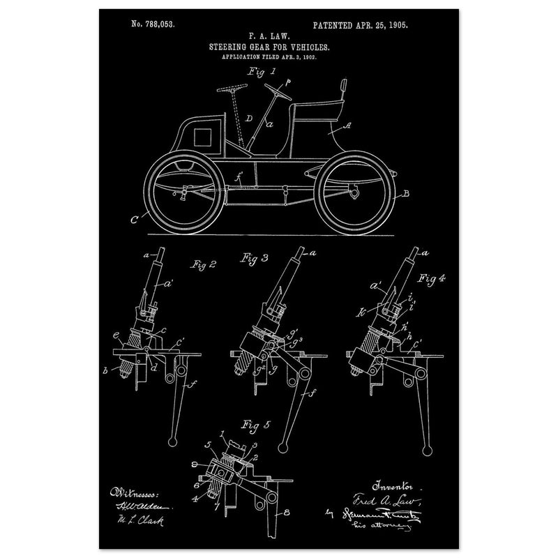 Steering Gear for vehicles patent illustration.