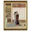 Edmund Dulac and one of his illustration for Princess Badura fairy tale.