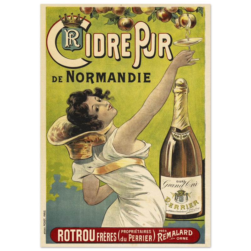 Cidre Pur vintage cider drink advertising.