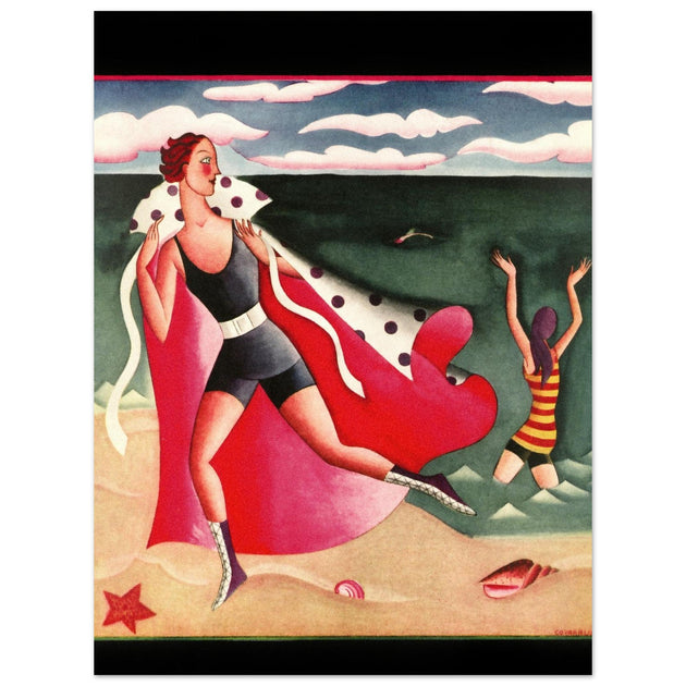 Miguel Covarrubias cover art for a fashion magazine. Women at the beach.