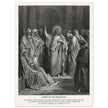 Gustave Dore The Bible engraving print . Christ in the synagogue illustration .