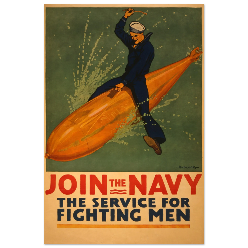 Join the Navy, the service for fighting men vintage poster reproduction