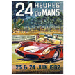 Le Mans 24 hours sports car race vintage print  1962. poster by Belegond.