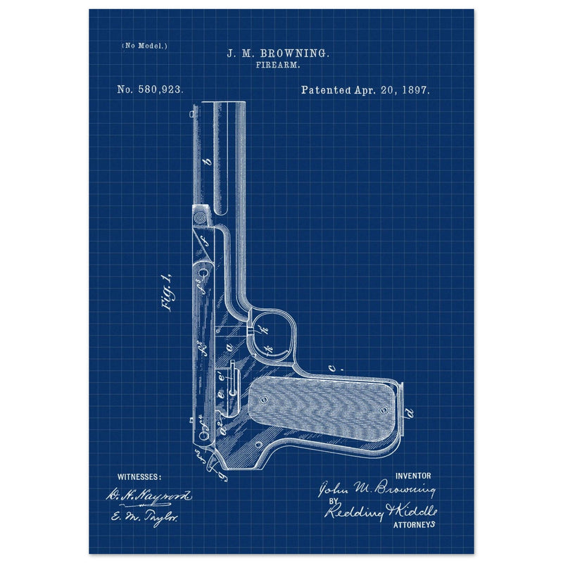 Firearm mechanism patent by John M. Browning.