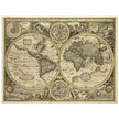 Old World map 1626. John Speed famous double hemisphere cartography with beautiful illustrations.