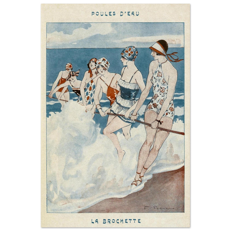 Poules d' Eau by Fabien Fabiano.  illustration of an illustration published in Fantasio Magazine in the 30s.
