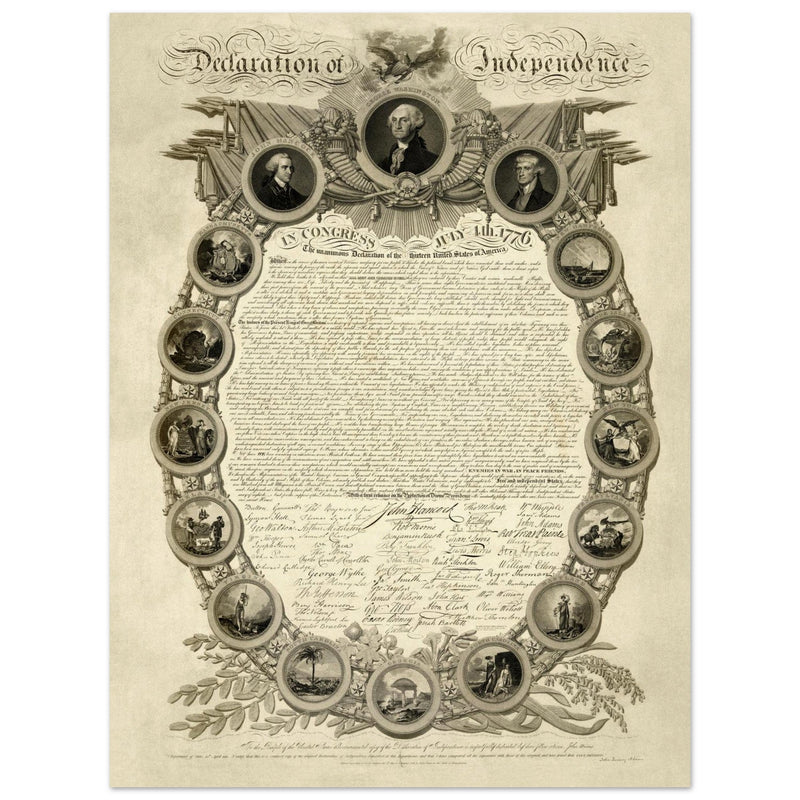 Declaration of Independence of America manuscript. 1819 by John Binns.