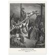 Gustave Dore The Bible engraving print . The Crucifixion  illustration .The erection of the cross.