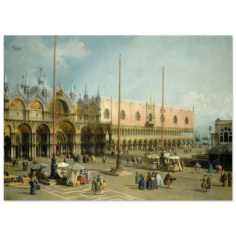 The Square of Saint Mark's Venice Italy Antique painting by Canaletto.