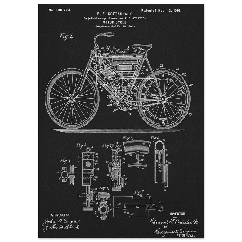 Motorcycle old patent 686284 by Gottschalk