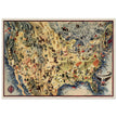 United States of America vintage old map by Miguel Covarrubias.