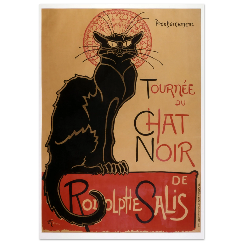 For the nightclub "Tournée du Chat Noir poster reproduction Théophile Steinlen 1896