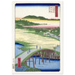 Sugatami Bridge, Omokage Bridge and the Gravel Pit at Takata by Utagawa Hiroshige, japanese woodblock  artist