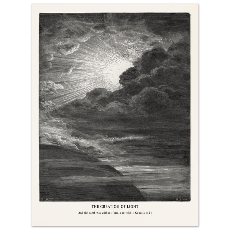 Gustave Dore The Bible engraving print . The Creation illustration .