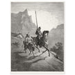 Don Quixote riding with Sancho Panza illustration by Gustave Dore.