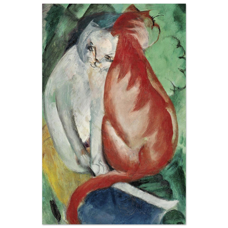 Katzen, Rot und Weiß Cats Red and White painting reproduction by Franz Marc