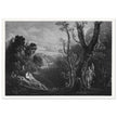 John Martin mezzotint engraving . Satan Contemplating Adam and Eve in Paradise. Paradise Lost by Milton.
