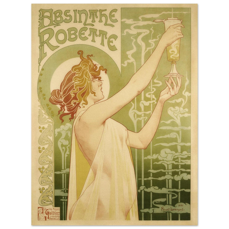 Absinthe Robette vintage poster by Henri Privat-Livemont 1896.