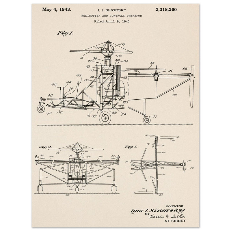 Helicopter patent by Igor Sikorsky