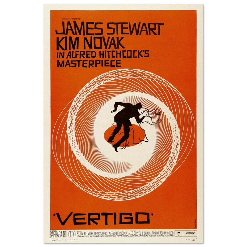 Vertigo by Alfred Hitchcock movie poster.