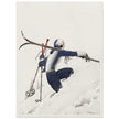 Skieuse a pied dans la neige by René Vincent. Female skier illustration.