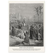 Gustave Dore The Bible engraving print . Entry of Jesus into Jerusalem .
