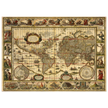 Ancient world map print by Willem Janszoon. Poster of antique vintage old map of 1647.