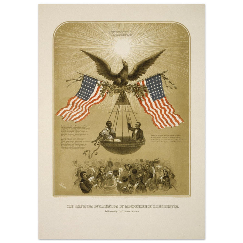 The American Declaration of Independence illustrated in 1861.  reproduction