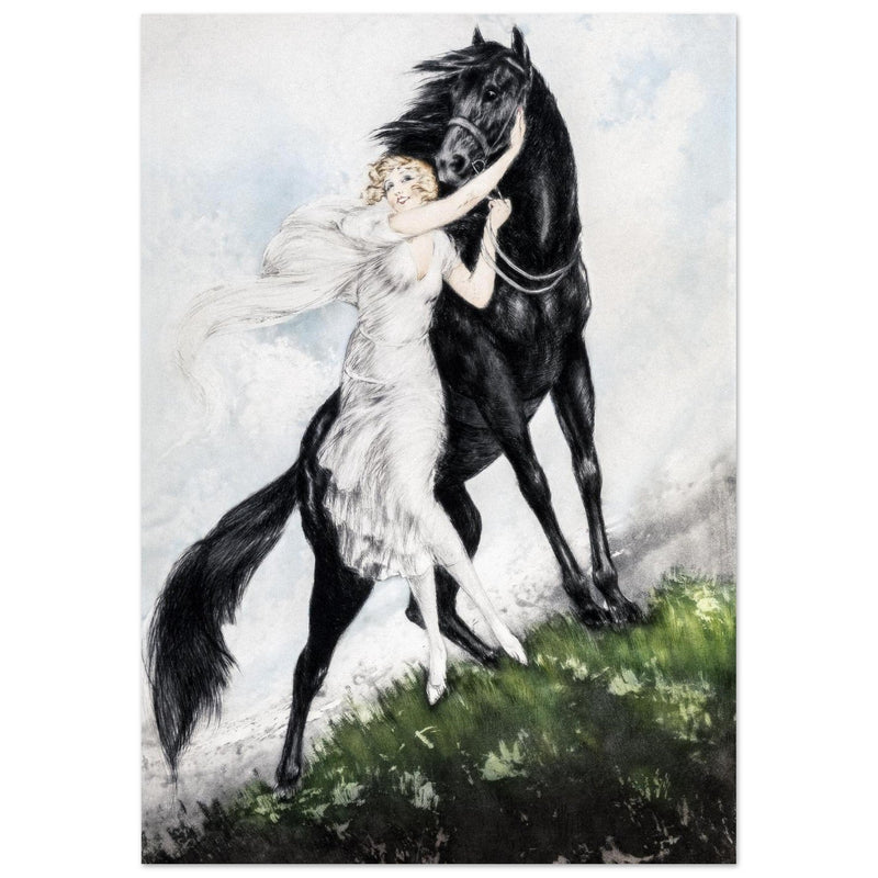Louis Icart illustration La Femme au cheval (Woman with Horse)
