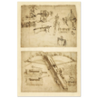 Leonardo da Vinci Atlantic Codex (Codex Atlanticus) Giant crossbow drawing reproduction.